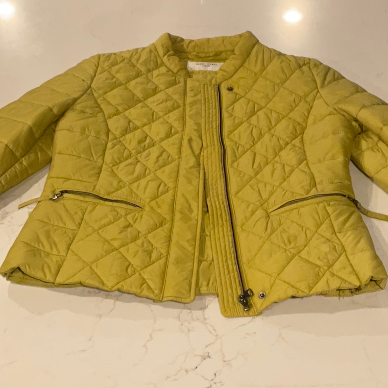 Gerry Weber Puffer Jacket Water Repellant Jacket Yellow/ Green Color German Made